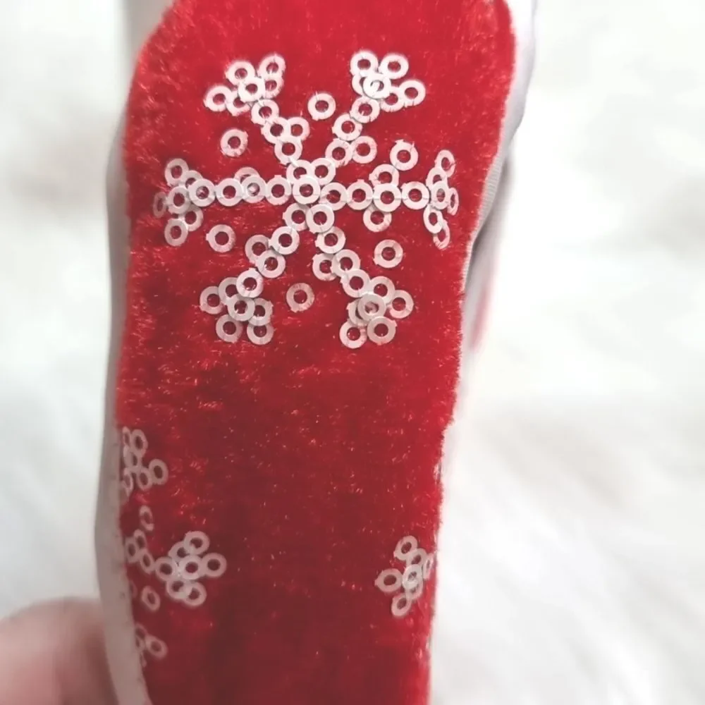👋 RED VELVET & WHITE SEQUIN SNOWFLAKE HOLIDAY HEADBAND | Mix And Match 3/$20